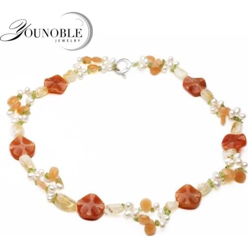 Beautiful Wedding Natural Freshwater Pearl Necklace Women Fashion Boho 2020 Colorful Pearl Necklaces Collar