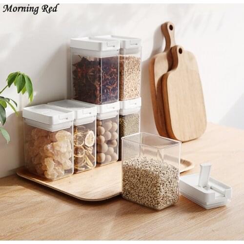 Kitchen Storage Food Sealed Cans Plastic Grains Jar Large Capacity Dried Fruit Organizer Box Candy Tank Dry Cargo Mason Jars