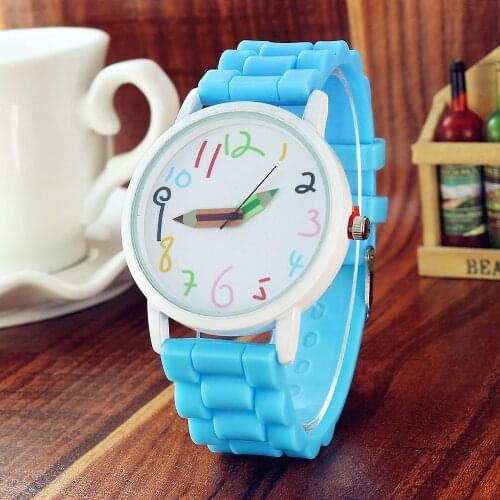 Fashion Children Digital Pencil Pointer Watch Intelligent Wrist Kids Quartz Watches Boys Girls Silicone Watch Strap Watch