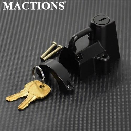 Motorcycle Universal Black Handlebar Shelf Bar Tube Helmet Lock Steel For Harley With 7/8" to 1-1/4" Tubing Bars