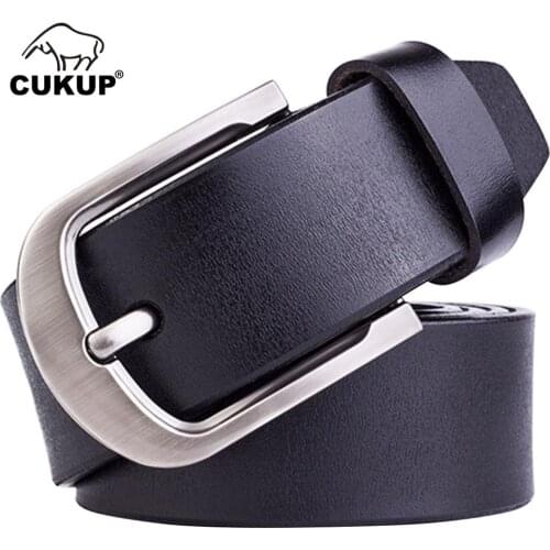 CUKUP Mens Quality Genuine Leather Belts Brand Name Designer Colors Fashion Belts Simple Design Pin Buckle Freeshipping NCK113