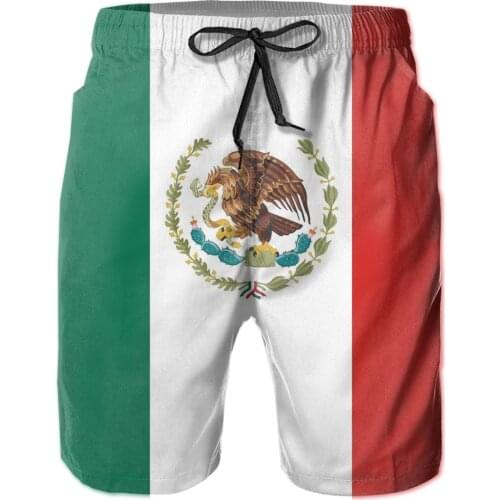Mexican Flag Mens beach shorts Quick dry travel swimsuit swimming trunks surf pants slacks mountain sports pants pants shorts