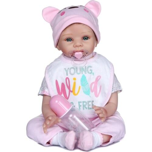 NPK 55CM soft real touch baby doll reborn bebe toy life size 3Month cuddly baby collecible doll