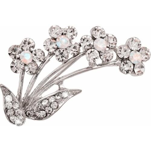 2019 New Arrival Brooches and Pins for Women Crystal Rhinestone Flower Broches Fashion Jewelry Accessories Party Gifts X0985