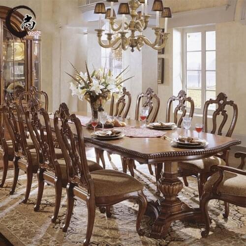 Modern Style Italian Dining Table, 100% Solid Wood Italy Style Luxury Dining Table 10 people large dining sz001