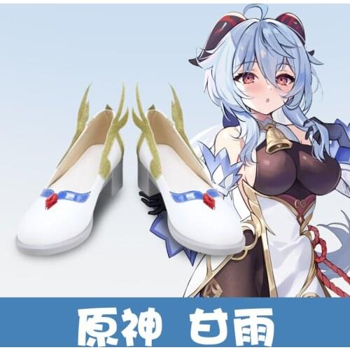 Genshin Impact Ganyu Cosplay Shoes Halloween Costume Accessory Prop Version 2