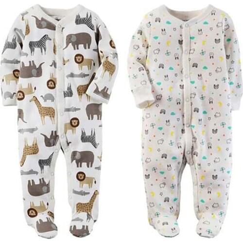 Newborn Baby girl boys Clothes Baby rompers Long Sleeves 100% Cotton Comfortable Baby Pajamas Cartoon Printed