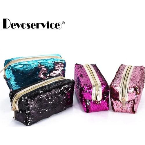 New Pencil Case Color Changing Reversible Sequins Mermaid Pen Bags for Girls Magic Cosmetic Bag School Supplies Stationery Gifts