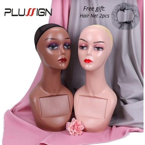 Plussign Professional Fashion Wig Mannequin Head Without Shoulders Realistic Eyelashes Can Put On Tripod Stand Female Model