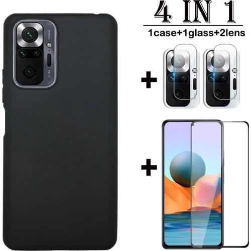 Anti-knock Phone Case For Redmi Note 10 Pro Max 10Pro 5G Silicone Case For Xiaomi Redmi Note 10T JE Pro 10S Pelicula Camera Lens