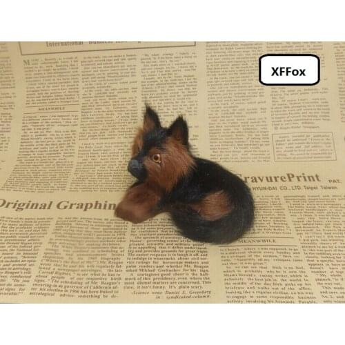 Mini real life wolfhound dog model plastic&furs lying dog doll gift about 9x8cm xf1492