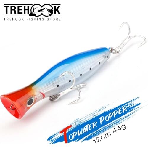 TREHOOK 120mm 14g Big Floating Poppers Lure For Sea Fishing Accessories Topwater Popper For Fishing Pike Wobblers Hard Bait