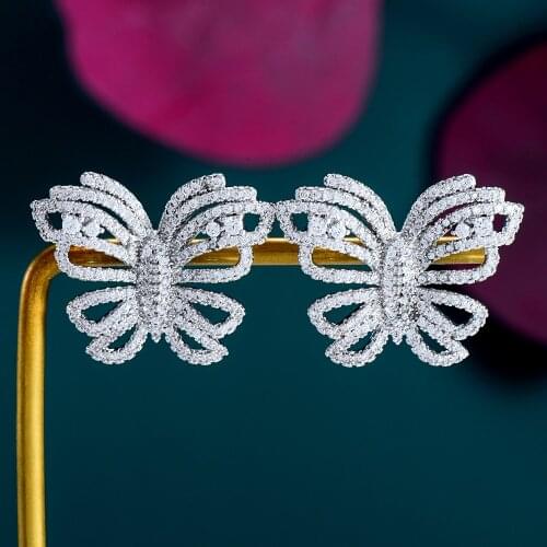 GODKI New Spring Luxury Leaf Flower Stud Earrings For Women Wedding Cubic Zirconia Dubai Bridal Earring Jewelry Accessories 2022