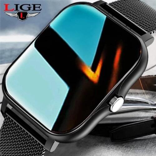 LIGE 2021 New Men Smart Watch Women Bluetooth Call Music Control Heart Rate Monitor Waterproof Men Smartwatch For Android IOS