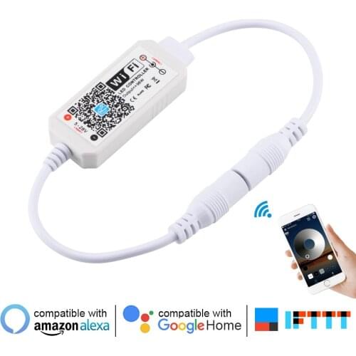WIFI LED Dimmer 5V-24V Smart Single Color 5050 5630 LED Strip Lights WiFi Controller Compatible with Alexa and Google Assistant