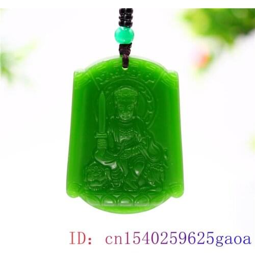 Green Jade Guanyin Pendant Necklace Natural Amulet for Women Fashion Charm Jewelry Jadeite Carved Gifts Chinese Men