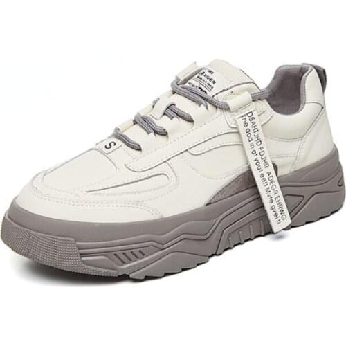 Genuine Leather Platform Sneakers Women White Shoes Zapatos Planos De Mujer 2021 Autumn Designer Brand Luxury Ladies Shoes New