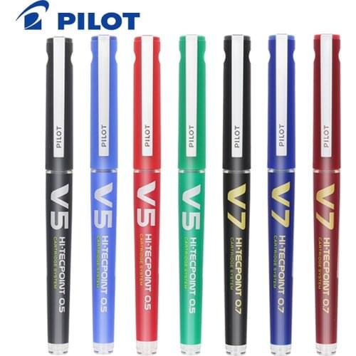 1pcs PILOT BXC-V5/V7 Straight Liquid Gel Pen 0.5/0.7mm Refillable Ink Signature Examination Needle Pen Large Capacity