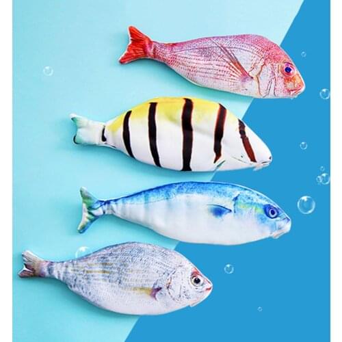1 Pcs Creative Fish Shape Pencil Case Kawaii Korea Style Cloth Pencils Bags Office School Supplies Stationery Hot Pen Box Gifts