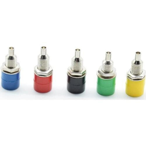 10 Pcs 4mm Female Banana Plug Socket Connector Binding Post Amplifier Terminal Red Green Yellow Black Blue Panel opening 6mm