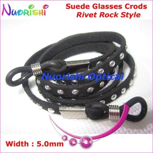 10pcs Fashion Rivet Rock Style Suede Eyeglasses Sunglasses Eyewear Spectacle Lanyard Cords Chain Width 5.0mm Free Shipping L722
