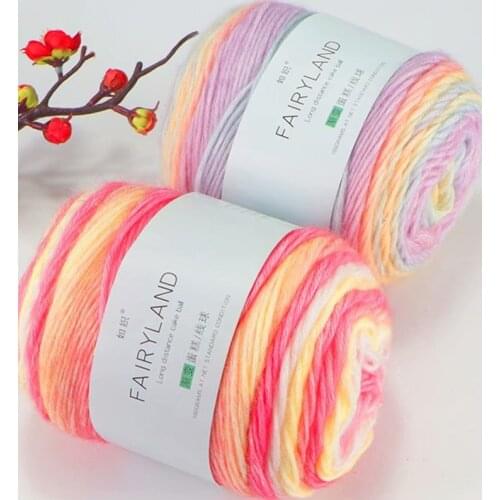 100g Rainbow Color Hand-woven Cotton Yarn Soft Crochet Thick Yarn For Hand Knitting Warm Sweater Sofa Cushion Scarf DIY