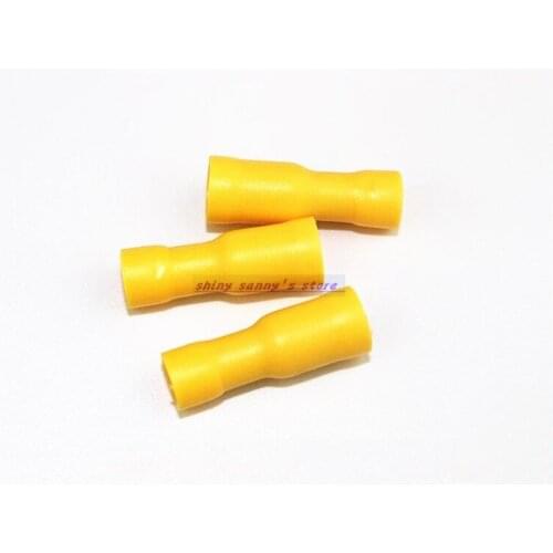 100pcs/Lot FRD5.5-195 Yellow 12-10 AWG 4-6mm2 Bullet Shaped Female Insulating Joint Wire Connector Electrical Crimp Terminal