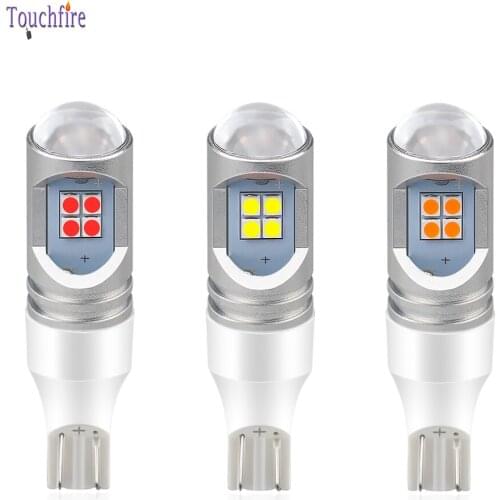 100Pcs/Lot T15 7440 7443 1156 P21W Led Car Bulb 3030 12smd Canbus 6000K White Amber 10-30V 2400LM Auto Lamp Reverse Brake Light