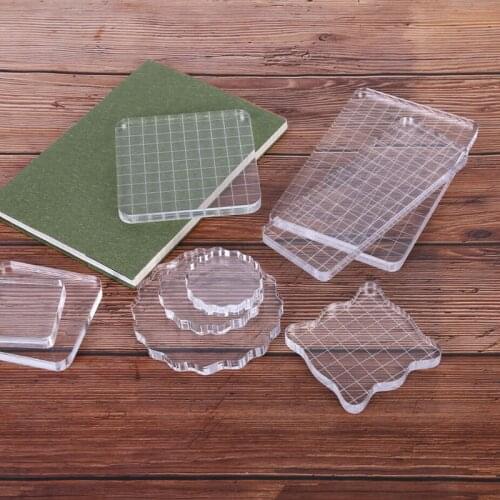 2020 Acrylic Block Pad Clear Photo Album Decor Student Stickers Seal Stamp Block Handmade DIY Crafts Tools For Color Process