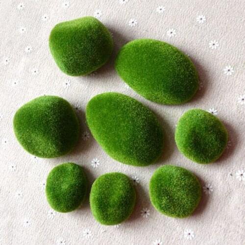 8pcs/lot Artificial Foam Moss Stones Grass Bryophytes Plant Bonsai for Home Wedding Party Garden Decoration Miniature Dollouse