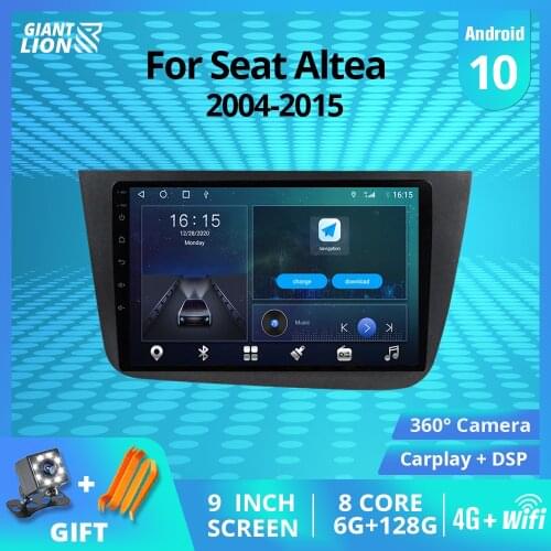 2DIN Android10.0 Car Radio For Seat Altea 2004-2015 GPS Navigation Stereo Receiver Auto Radio Car Video DSP Bluetooth Player IGO