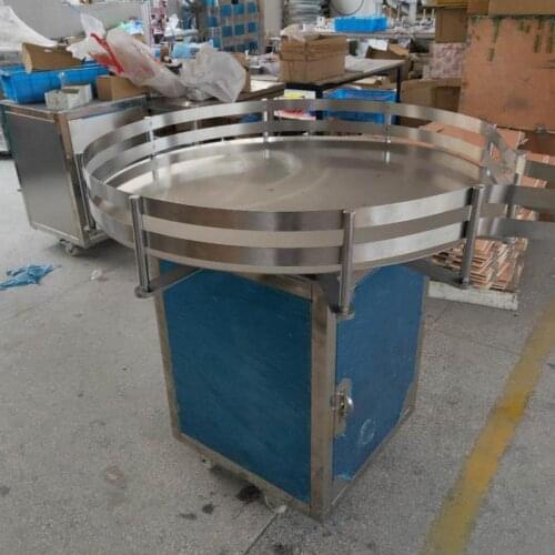 Bottle Accumulate Table Automatic Round Rotary Plastic Glass Bottle Accumulation Device Unscrambler Turntable Receiving Pad