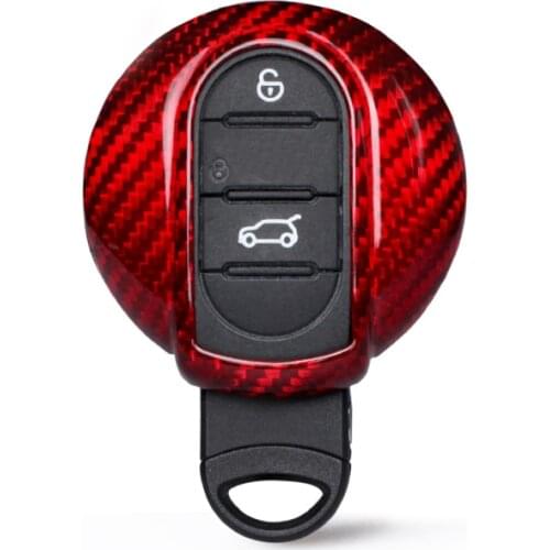 Car Accessories Carbon Fiber Look Smart Key Fob Case Bag Shell Holder Key Cover For BMW Mini Cooper F54 F55 F56 2014 2015 2016
