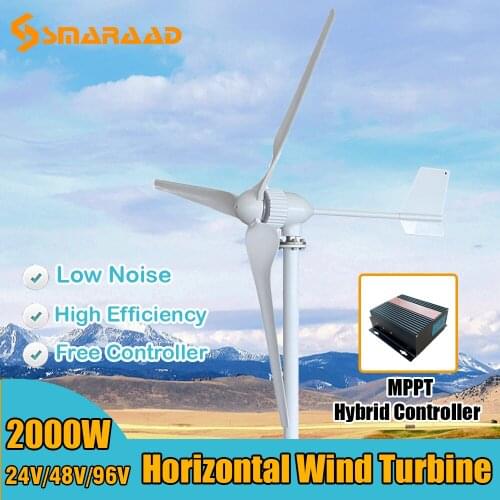 Free Shipping AC 24V 48V 96V Wind Turbine Generator Small Windmill for Home And Boat Use with Free Wind Charge MPPT Controller