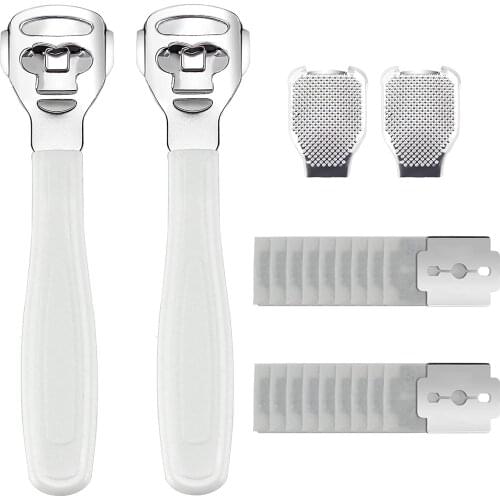 Remover Foot Razor Pedicure Kit For Hand Feet and Callus Dead Skin,foot shaver for Feet Plastic Handle 20 Replacement blade