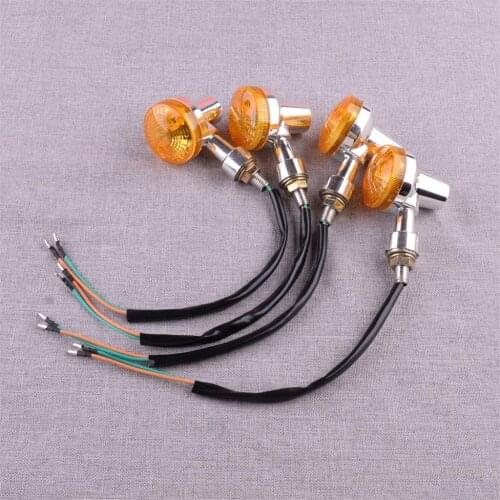 CITALL Universal 4pcs Motorcycle Motorbike Amber Bulb Turn Signal Light Indicator Lamp Refit