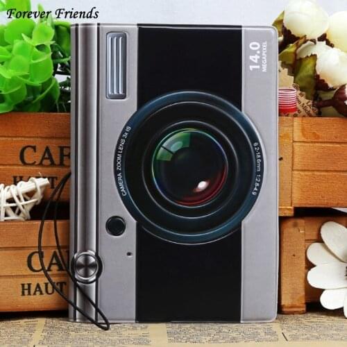 ForeverFriends PU&PVC Passport Holder Cover ID Credit Card Cover Bags Folder for Travel - camera pattern