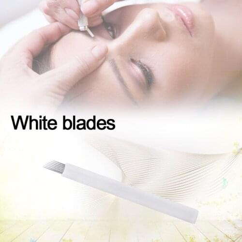 Microblading Needles 60Pcs Permanent Makeup Eyebrow Lip Eyeliner Microblading Needles Manual Disposable Sterilized Tattoo Blades