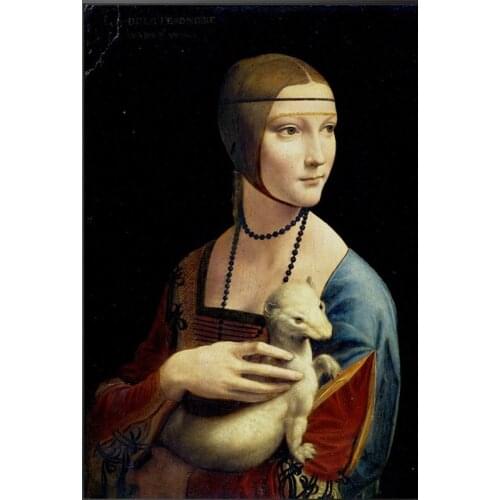 JMINE Div 5D Lady Ermine Full Diamond Painting cross stitch kits art High Quality Portrait 3D paint by diamonds