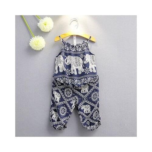 2Pcs Kid Girls Clothing Set Little Baby Kids Girls Elephant Vest Tops+Long Pants Summer Clothes Outfits