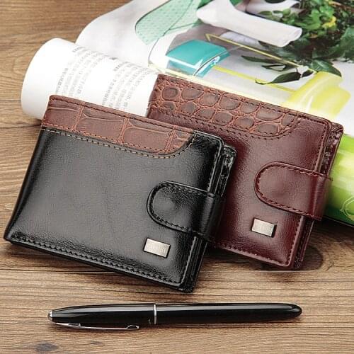 Baellerry Leather Vintage Men Wallets Coin Pocket Hasp Small Wallet Men Purse Card Holder Male Clutch Money Bag Carteira