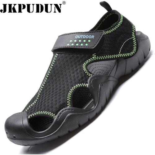 Summer Mesh Men Sandals Breathable Beach Shoes Non-slip High Quality Casuas Shoes Men Lightweight Outdoor Shoes Plus Size 39-48