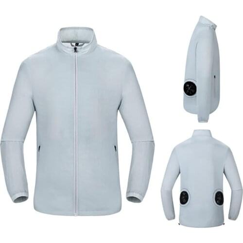 Summer Outdoor Cooling Fan Long Sleeve Jacket Unisex Fishing Working Top Coat Men Quick Dry Running Jacket women Sportswear