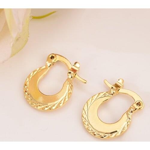 Girls kids Small Round Circles Huggies Hoop Earrings Gold Jewellery For Kids Children Aros women jewelry african best gift