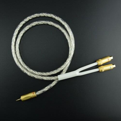 MCA fever grade silver plated 3.5mm revolution 1 / 2 RCA bus audio adapter dual channel extension cable