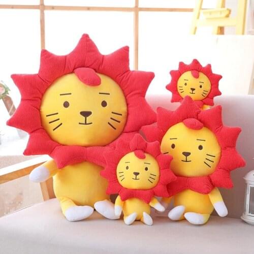 20cm Kawaii Simulation Sunflower Lion Plush Toy Soft Cartoon Animal Lion Stuffed Doll Window Suction Cup Pendant Kid Best Gift