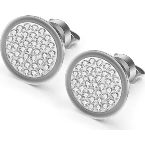 Fashion Good CZ crystal Stainless Steel Stud earrings for women