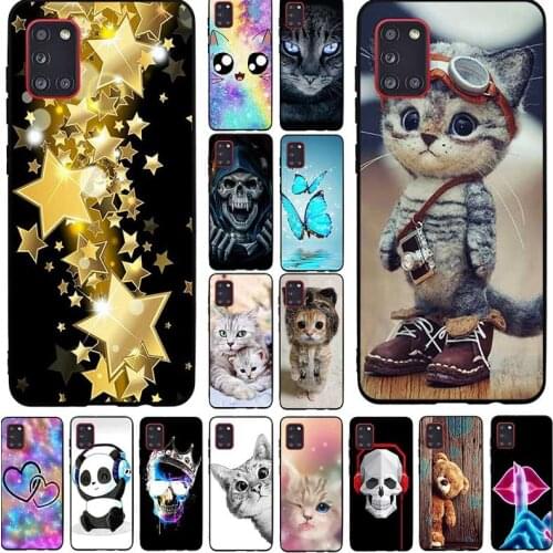 Soft Cases For Samsung Galaxy A31 Case Silicone Cover For Samsung A31 A 31 SM-A315F Phone Case Cute Anime Animal Cat Back Bumper