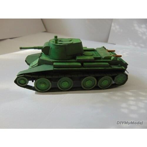 Soviet Union BT-7 bt-42 hybrid light tank DIY Handcraft Paper Model KIT Handmade Toy Puzzles Gift Movie props RU(Origin)