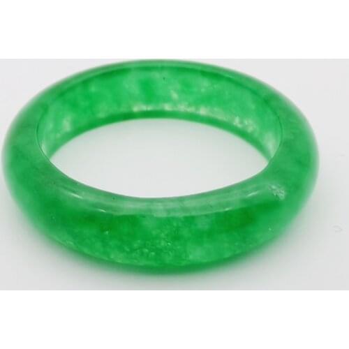 Charm Size 6# 7# 8# Women Green Jades Rondelle Ring 1PCS